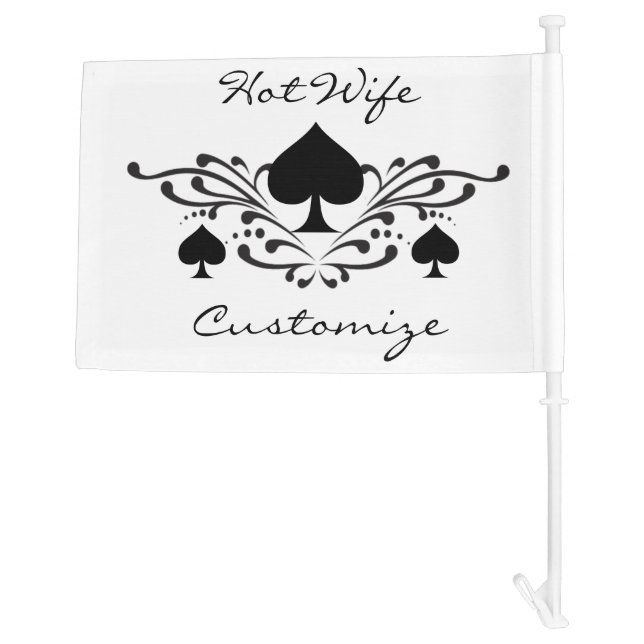 Tattoo-style Spiral Black Spades Thunder_Cove Car Flag (Back)