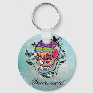 Tattoo Sugar Skull Bridesmaid Keychain