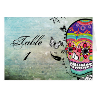 Tattoo Sugar Skull Muerte WeddingTable Place Cards