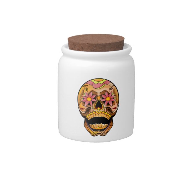 Tattoo Sugar skull pattern Candy Jar (Front)