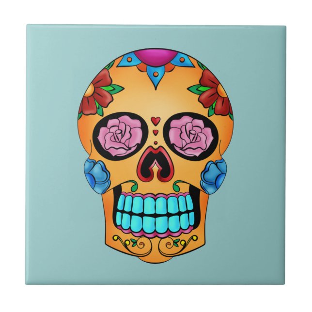 Tattoo Sugar Skull Tile (Front)