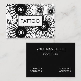 Tattoo Sunflower Floral Black White Tattoo 
