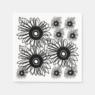 Tattoo Sunflower Floral Black White Tattoo 