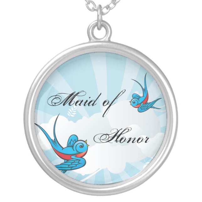 Tattoo Swallow Birds Maid of Honor Necklace (Front)