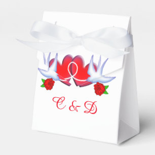 Tattoo Swallow Hearts And Roses Design Favor Boxes