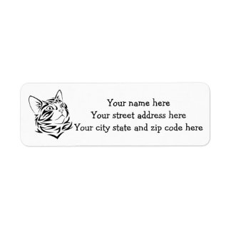 Tattoo tabby kitty cat label