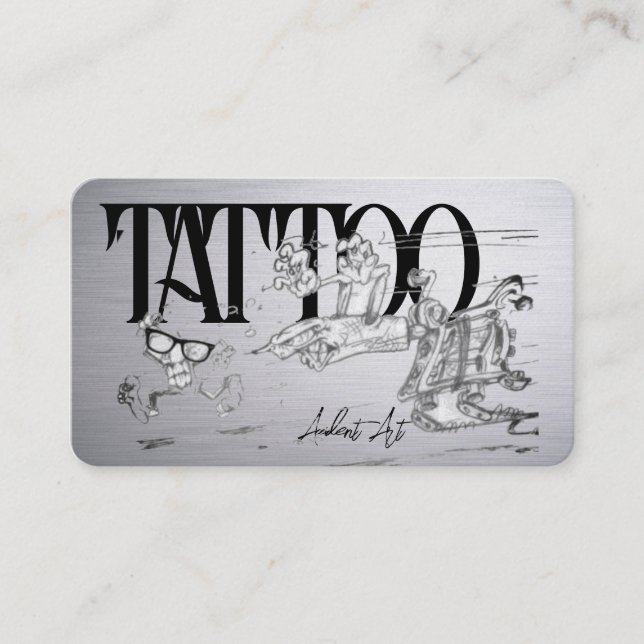 Tattoo Template Mighty, 3.5" x 2.5"   Business Car Card (Front)