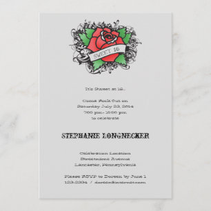 Tattoo theme Sweet 16 Invitaion Invitation