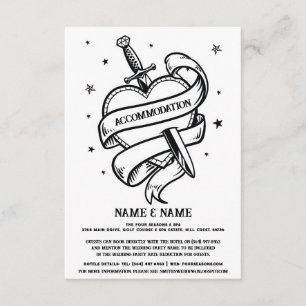Tattoo Traditional Heart Accommodation Wedding Enclosure Card