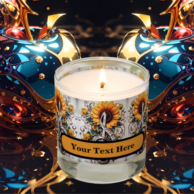 Tattoo Treble Clef Sunflower Scented Candle (Creator Uploaded)