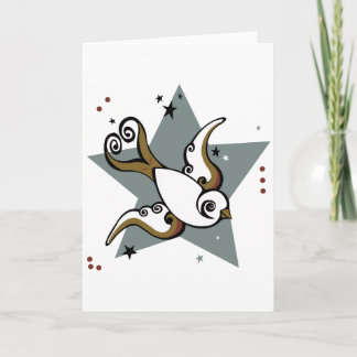 Tattoo Urban Swallow Bird Design Card