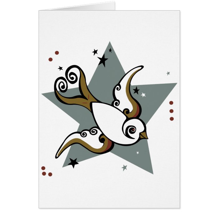 Tattoo Urban Swallow Bird Design Card