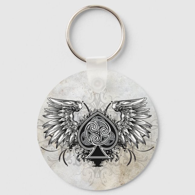 Tattoo Urban Winged Celtic Knot Keychain (Front)