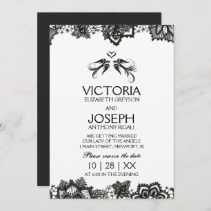 Tattoo Wedding Invite ~ Black Birds & Lace