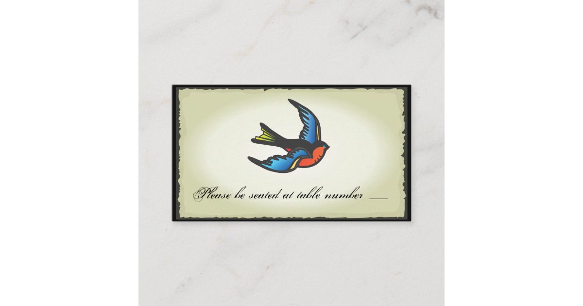 Tattoo Wedding Table Place Cards