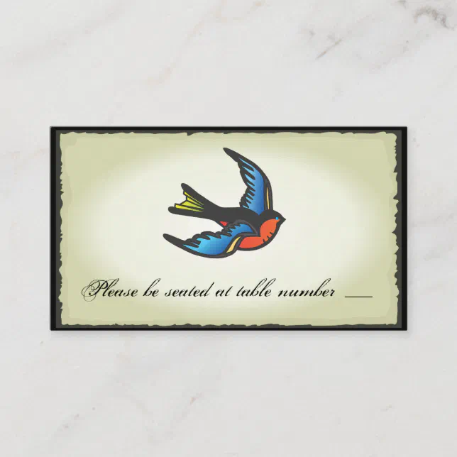 Tattoo Wedding Table Place Cards