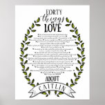 tattoo wreath things we love you 40 birthday poster<br><div class="desc">This is a DO IT YOURSELF 50th birthday reasons we love you gift,  yellow flowers,  60th birthday,  editable,  80th,  printable,  memories,  love you,  mom,  You can edit the main body text. Designed by The Arty Apples Limited</div>