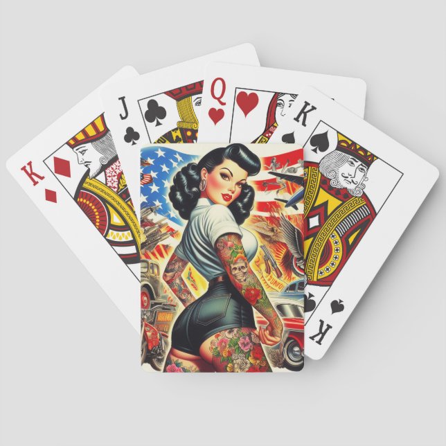 Tattooed American Pin-up Poker Cards (Back)