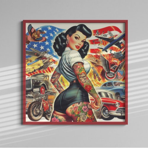 Tattooed American Pin-up Poster