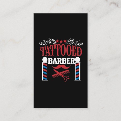 Tattooed Barber Scissor Inked Haircutter Tattoo Business Card