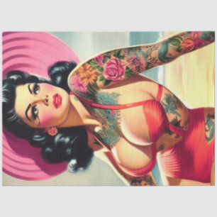 Tattooed Beach Pin-up Tissue Paper