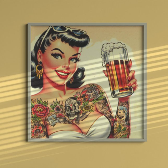 Tattooed Beer Girl Poster (Creator Uploaded)