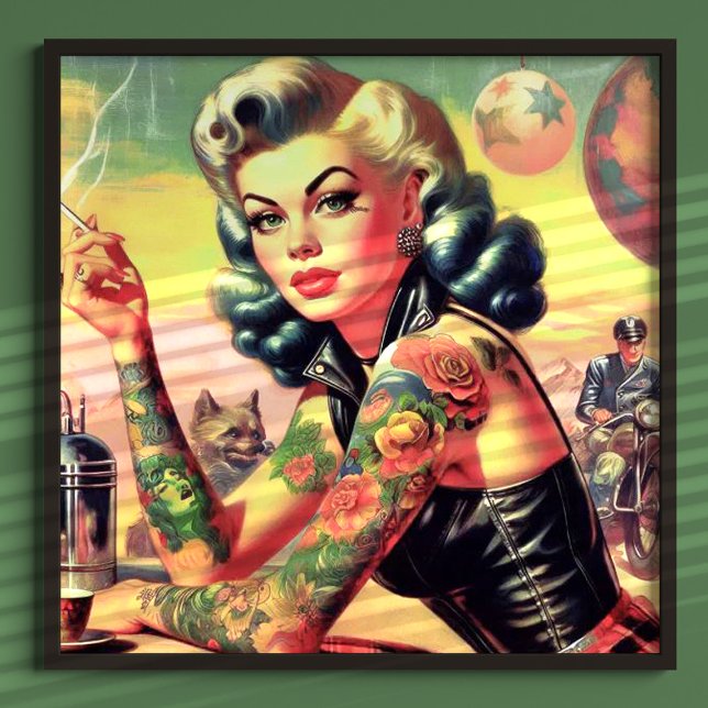 Tattooed Biker Pin-up Poster (Creator Uploaded)