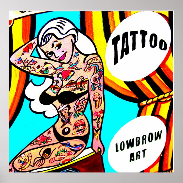 tattooed blonde model poster (Front)