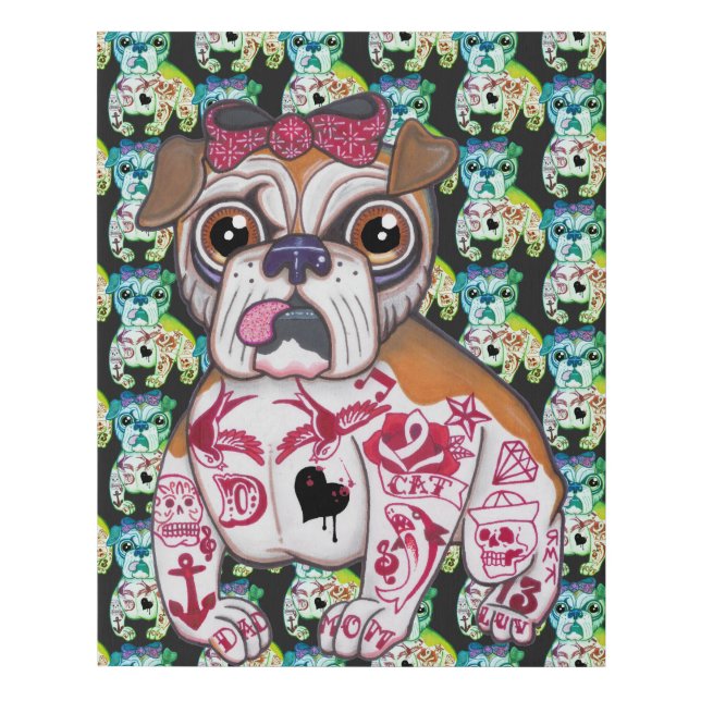 Tattooed Bulldog Wall Art (Front)