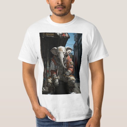 Tattooed Cartoon Elephant _ Street Art T_Shirt