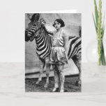 Tattooed Circus Lady And Zebra Card - Blank Inside at Zazzle