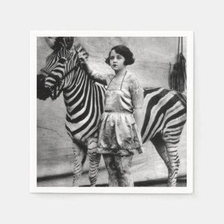 Tattooed Circus Lady and Zebra Napkins