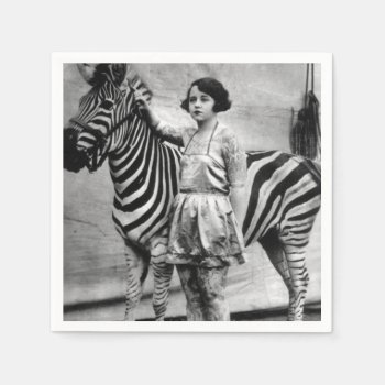 Tattooed Circus Lady And Zebra Napkins by Joslyn1986 at Zazzle