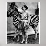 Tattooed Circus Lady And Zebra Poster at Zazzle