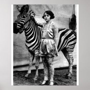 Tattooed Circus Lady And Zebra Poster by Joslyn1986 at Zazzle