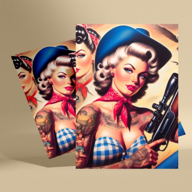 Tattooed Cowgirl Pin-up Postcard (Creator Uploaded)