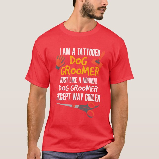 Tattooed Dog Groomer friend boy T-Shirt (Front)