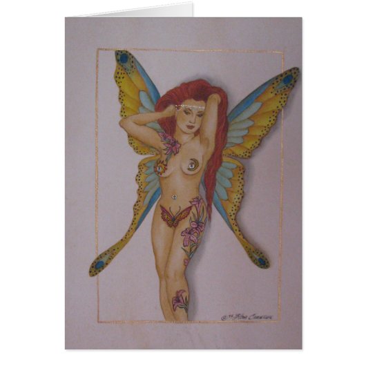 Tattooed Fairy Woman Cards (Front)