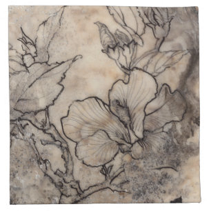 Tattooed Floral I Cloth Napkin
