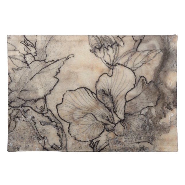 Tattooed Floral I Cloth Placemat (Front)