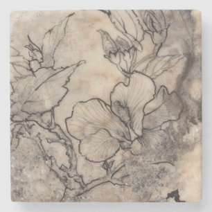 Tattooed Floral I Stone Coaster
