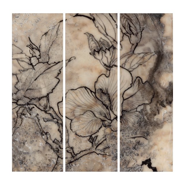 Tattooed Floral I Triptych (Front)