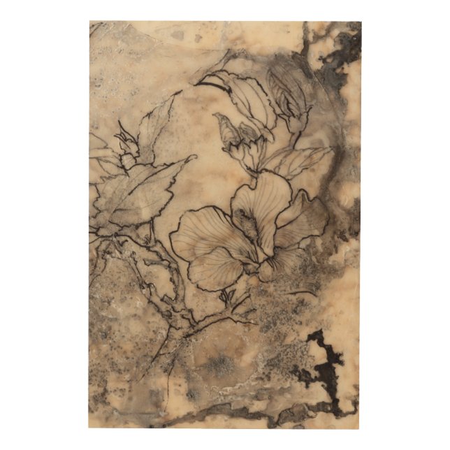 Tattooed Floral I Wood Wall Decor (Front)