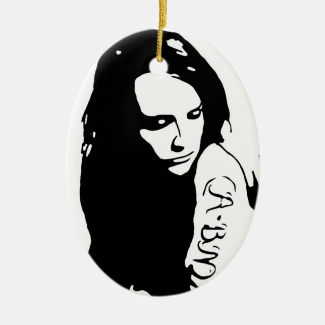 Tattooed Girl Ceramic Ornament (Front)