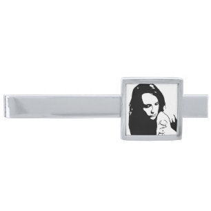 Tattooed Girl Silver Finish Tie Bar