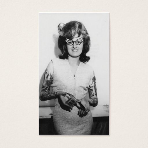 Customizable Tattooed Glasses Chick Business Cards