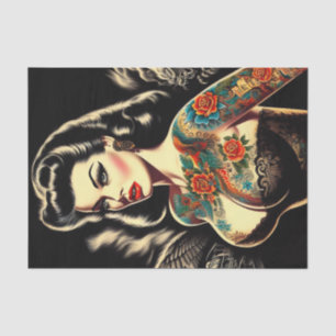 Tattooed Goth Pin-up Tissue Paper