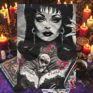 Tattooed Goth Woman Tissue Paper