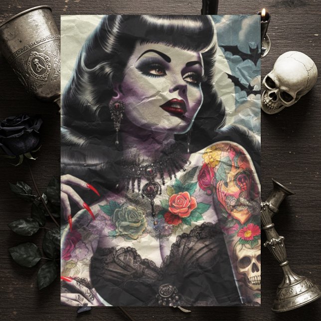 Tattooed Gothic Woman Tissue Paper (Creator Uploaded)