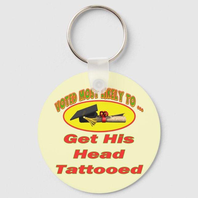 Tattooed Head Keychain (Front)